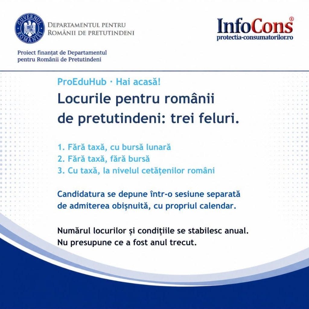Locurile pentru românii de pretutindeni la Universitățile din România