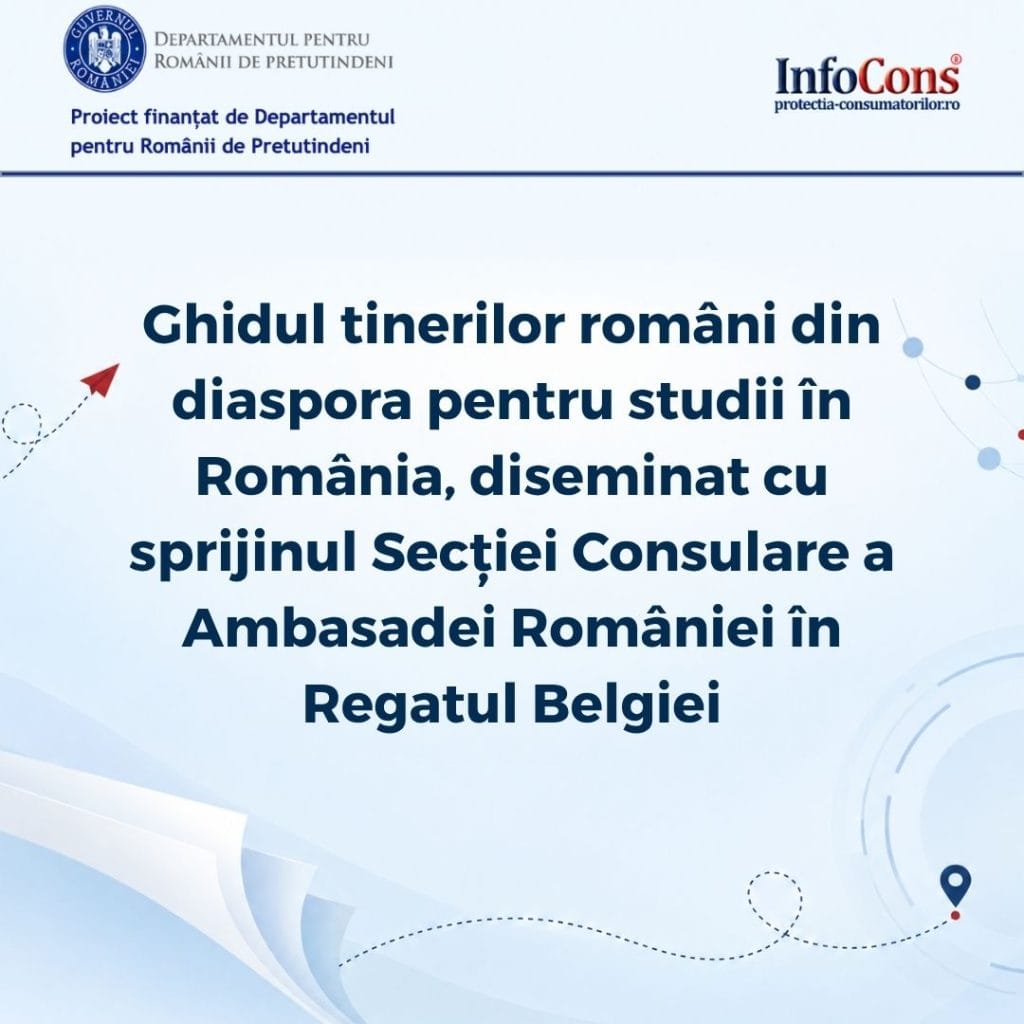 Ghidul tinerilor români din diaspora pentru studii în România , diseminat cu sprijinul Secției Consulare a Ambasadei României în Regatul Belgiei